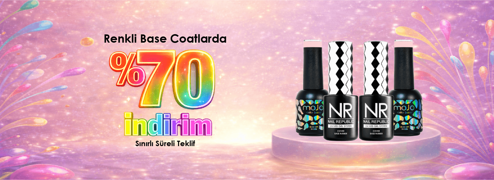 Renkli Base Coatlarda %70 İndirim
