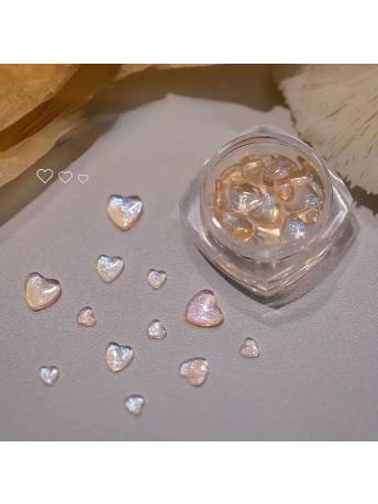 Renkli Yarı Saydam Kalp 3D Charm Turuncu