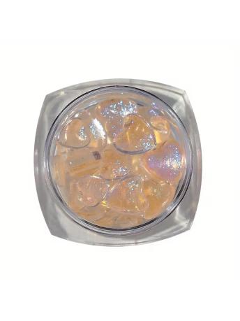 Renkli Yarı Saydam Kalp 3D Charm Turuncu